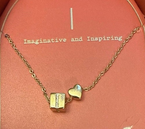 "Collar marca A New Day", corazón deslizante sumergido en oro de 14K, 16"" + 3""" - Imagen 4 de 5