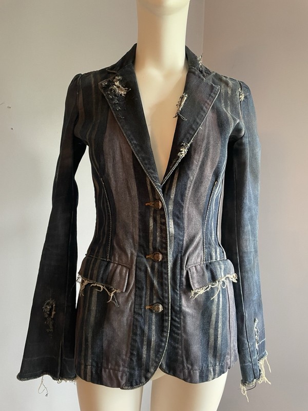 Custom Denim Blazer Distressed 2