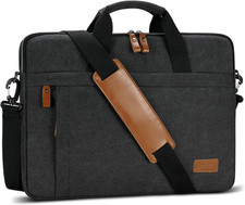 Laptop Bag 17-17.3 Inch for Men Water-Resistant Canvas Case Slim Dark Grey