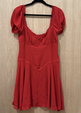 Reformation Women's Ondine Mini Dress Size 8 Lipstick Red NEW Orig. $248