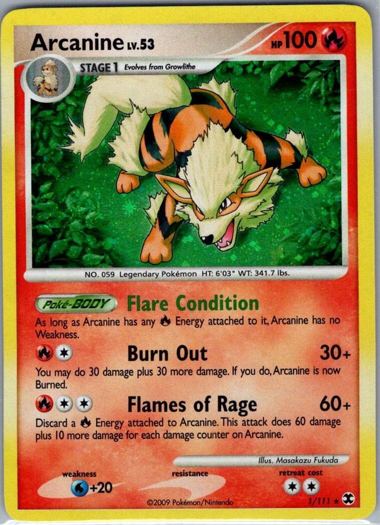 Arcanine 1/111 Holo Rising Rivals - Pokemon Card - NM