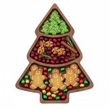 Christmas Tree Charcuterie Board: Wooden Xmas Tree Shaped Plate Christmas Par...