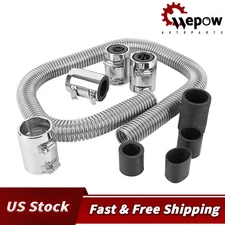 Universal 48" Stainless Steel Radiator Flexible Coolant Water Hose W/ Caps Kit