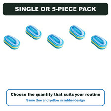 Cleaning Scrubber Sponge with Hand Grip Kitchen Bathroom Tile Glass Cleaner Blue — image 14