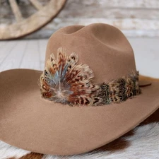 Feather Hat Band for Western Cowboy Hats, Fits All Styles - Moab