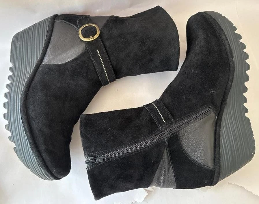 Fly London "Yome" Black Suede Ankle Boots Women's size 9M - Image 4 of 4