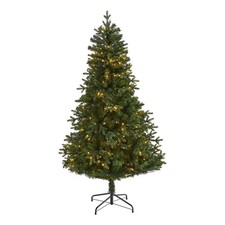 Nearly Natural 6ft Vermont Fir Artificial Christmas Tree w/250 Clear LED Lights
