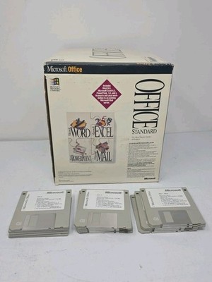 Vintage 1993 Microsoft Office Standard  With 15 Floppy Disks ,books, 