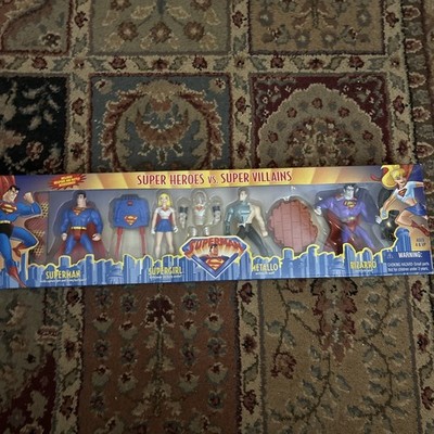 TRU 1999 Superman Animated Heroes vs Villains SUPERMAN SUPERGIRL METALLO BIZARRO