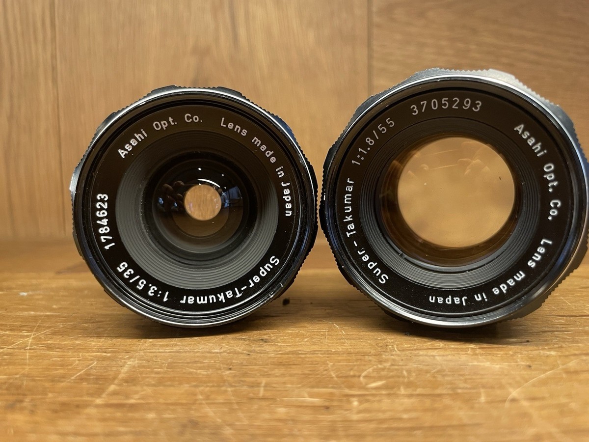 お買い得セット ASAHI PENTAX Super Takumar 55mm 2 Lens Set : Near Mint ++* Pentax Super Takumar 55mm F/1.8