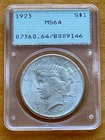 1923 $1 Peace Dollar PCGS MS64 CAC Old Green Rattler FREE SHIPPING