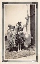 Vintage 1939 Catch of the Day Blue Shark 1930s Photo Family Fishing Proud Man