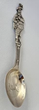 STERLING SILVER SOUVENIR SPOON GOLDEN POTLATCH SEATTLE PROSPECTOR HANDLE
