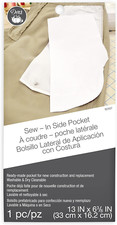 Clothing Care 82407 Sew-In Side Pocket , White thumbnail
