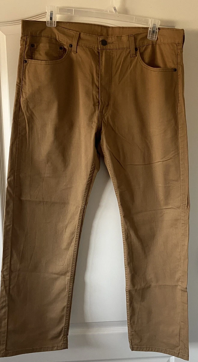 Levis 505 Mens Size 38 x 30 Stretch Straight Camel Color Jeans Pants Chino