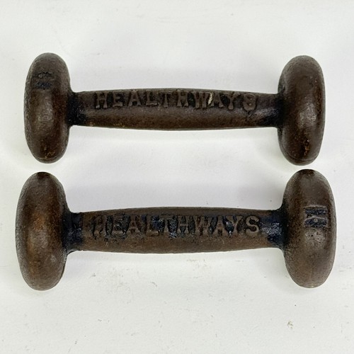 2 mancuernas vintage de hierro fundido Healthways #1 (1,3 lb ea) -tamaño raro- - Imagen 2 de 13