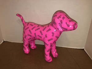 Victoria Secret Vs Pink Vinyl Stuffed Plush Dog Spellout Logo Ebay