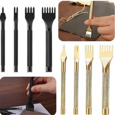 4PCS Leather Lacing Stitching Punches 1/2/4/6 Prong DIY Leather Hole Craft Tool