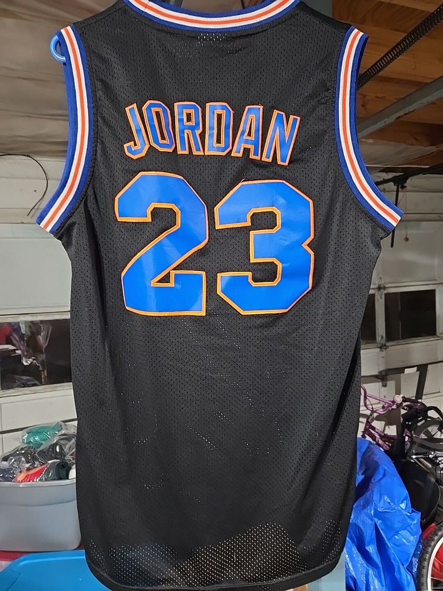 Michael Jordan #23 Tune Squad Black Jersey Stitched Men's Med