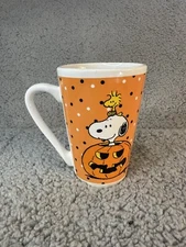 Halloween Peanuts Snoopy & Woodstock The Great Pumpkin Coffee Mug Jack o'Lantern