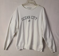 Ocean City Sweatshirt Large. Embroidered Flip Flops Made in USA Breezin' Up