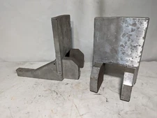 Set of two cast aluminum angle plates, 9.5" tall by 10.5" long by 6" wide