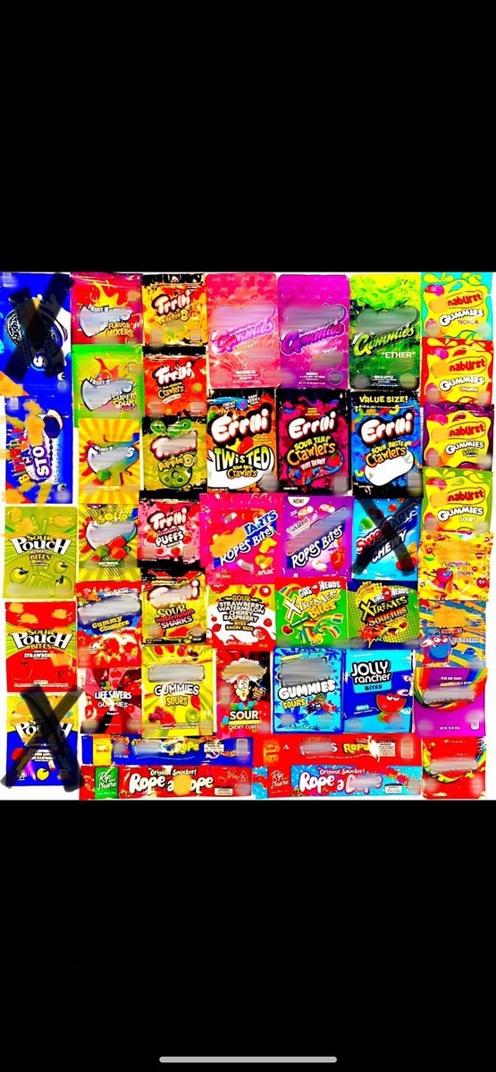 10-Pack Empty Gummies Bags Zip Lock Gummy Candy Packaging