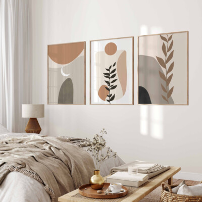 Galerie Wandbilder Neutral Beige 3 Set Poster Minimal Modern Abstrakt Drucke