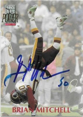 BRIAN MITCHELL Autographed Signed 1992 Pro Set card #231 Washington Redskins COA