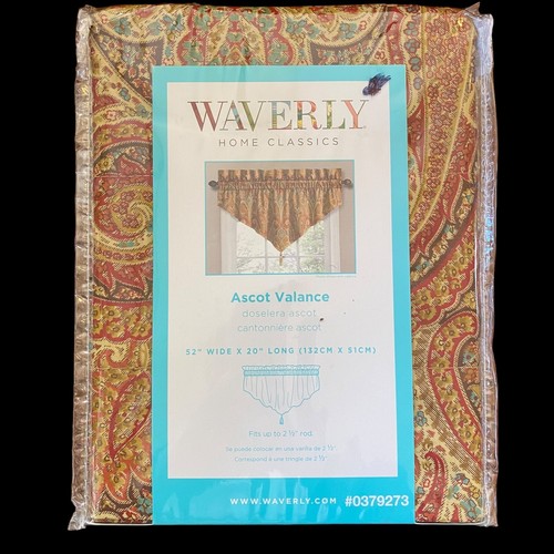 NEW Set of 3 Waverly Home Classics Cashmere Ruby Ascot Valance 52"x20" - Picture 2 of 5