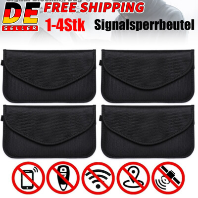 1-4X RFID Strahlenschutz Faraday Tasche GPS Handy Signal Blocker Autoschlüssel