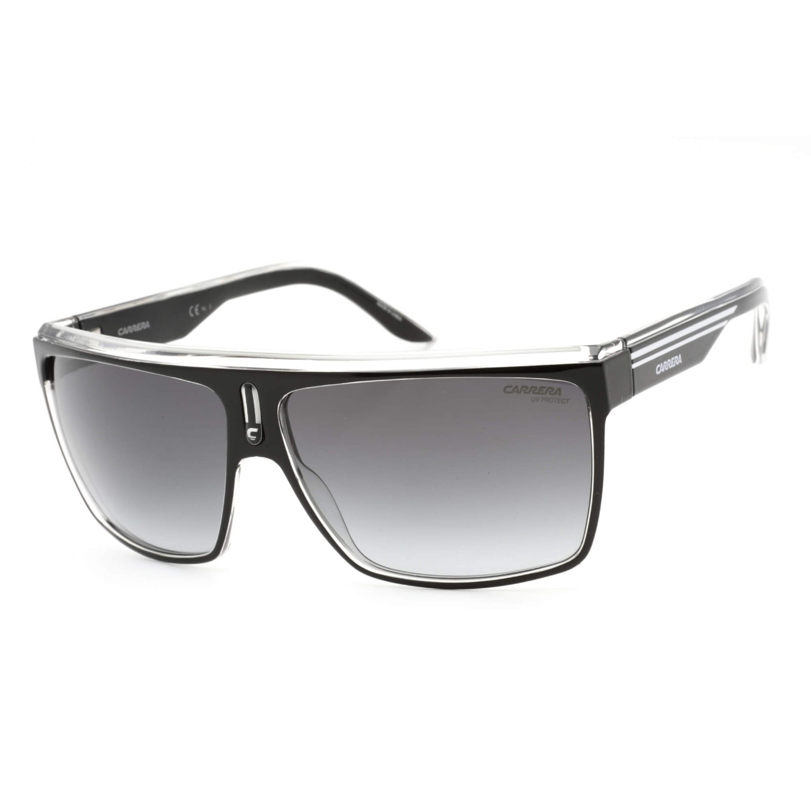 Carrera Men's Sunglasses Black White Frame Grey Shaded Lens CARRERA 22