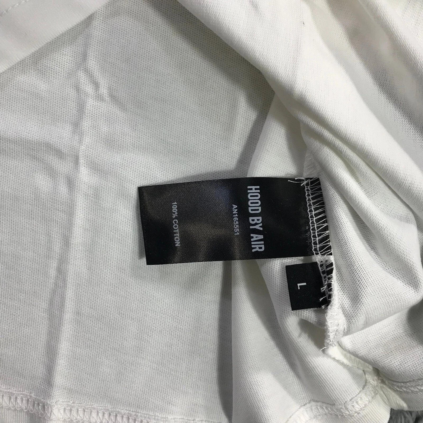 HBA (HOOD BY AIR) HBA Shirt Uomo Large Spell Out Hood By Air Tee Bianco Grigio Screensaver a23453