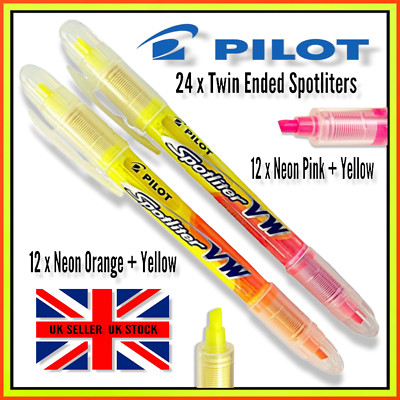 Pilot Spotliter 24 x zweiseitige Textmarker 12 x pink/gelb 12 x orange/gelb