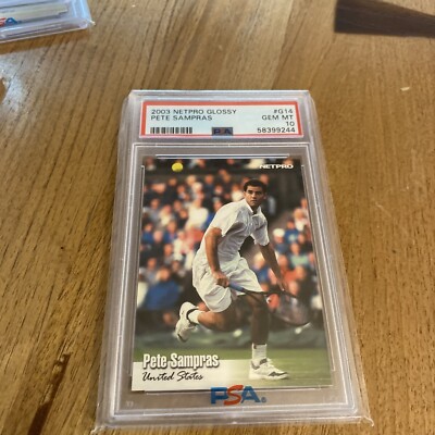 2003 Netpro Glossy PETE SAMPRAS PSA 10 GEM MINT #G14 Tennis