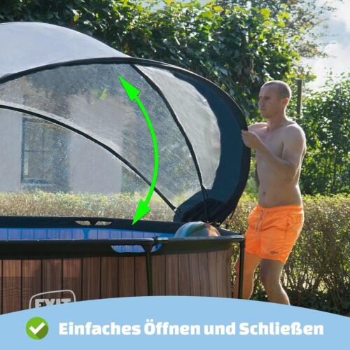 Swimming Pool Dome EXIT Toys 244cm Round Multifunctional Heat Pool Cover, White - Picture 6 of 10