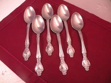 6 Oval Soup Spoons Stanley Roberts Rogers SRB199 Stainless Steel Flatware 7 1/8"