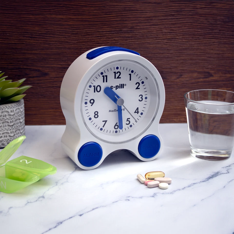 e-pill MedSmart V8 Loud Alarm Reminder Atomic Clock with 8 Alarms, White - Image 2 of 4