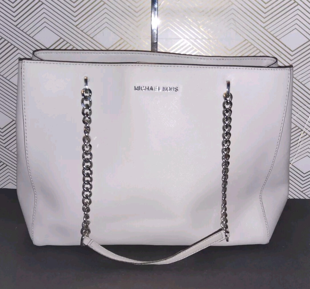MICHAEL KORS Ellis Large Gray Tote Leather, Great Looking, Clean And Roomy