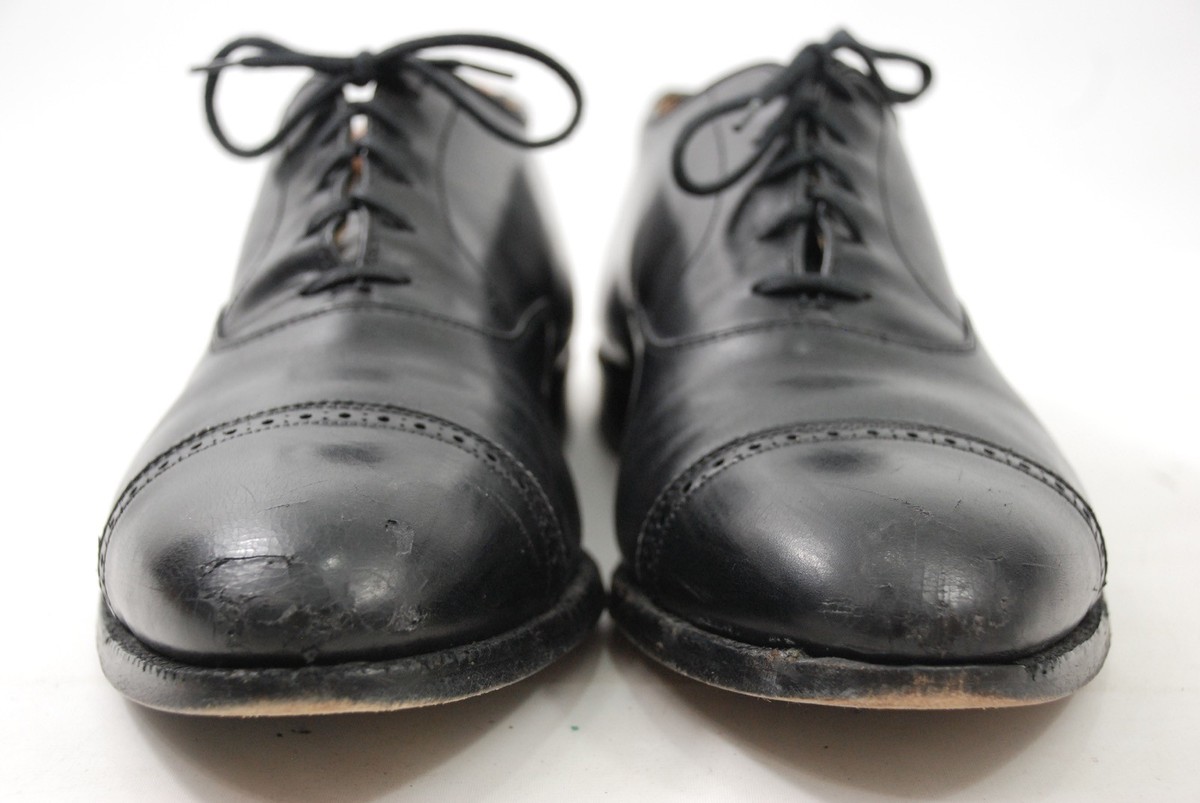 Alden Black Perforated Cap-Toe Oxford Men