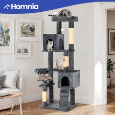 71" Cat Tree Tower Tall Cats Condo Indoor Activity Center Playing Pet House Gray
