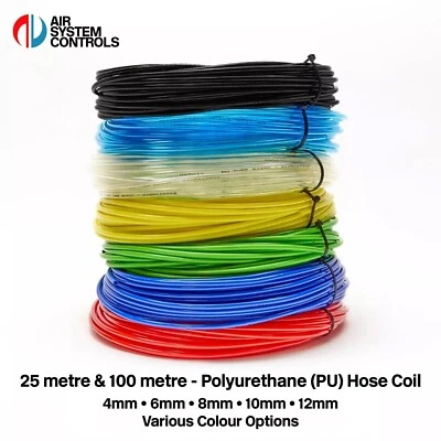 KELM Polyurethan Flexrohr - 25m Spule mit Rohrschneider, blau und klar