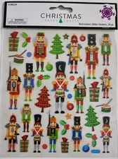 Nutcracker Glitter Stickers - 38 Stickers- Christmas Paper Crafts - G2