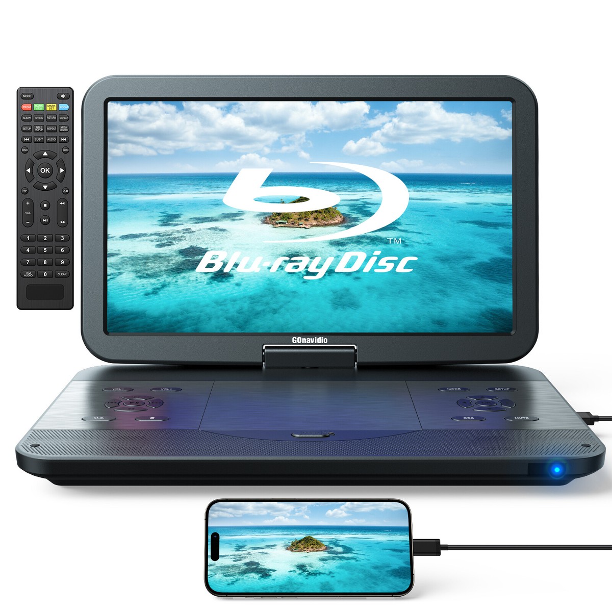 WIZZ製　portable dvdplayer Blu-ray対応 Wizz ポータブルDVD Blu-ray プレーヤー Amazon | Wizz 14インチ