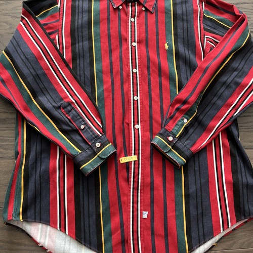 Vtg 90's Polo Ralph Lauren Colorful Striped Colorblock Button Up Men's XL Shirt - Picture 8 of 12