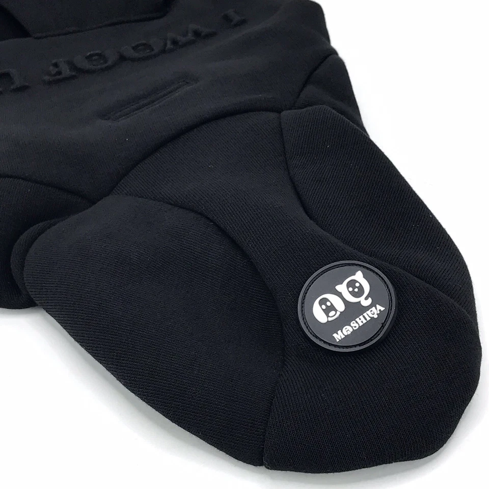 MOSHIQA Black Green Dog Hoodie Size S Pet Sweater I WOOF U Snap Sweatshirt Top - Image 4 of 4