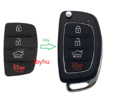 Passend für Hyundai 4 Tasten Schlüsselanhänger Ersatz Gummi Pad i10 i20 i30 i40 ix35 ix45