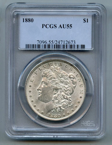 1880 Morgan Silver Dollar PCGS AU 55