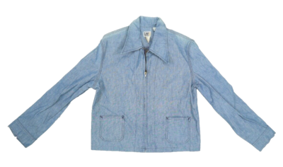 Vintage Lee Denim Jacket Full Zip Made in USA Open Pocket Youth