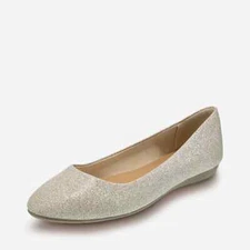 American Eagle/Lower East Side Women's Clinton Gold Glitter Ballet Flat Shoes 
